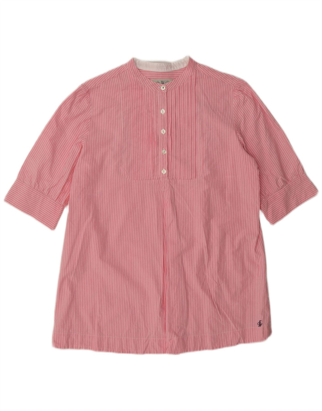 Jack Wills Womens Short Sleeve Pullover Shirt UK 12 Medium Pink Striped