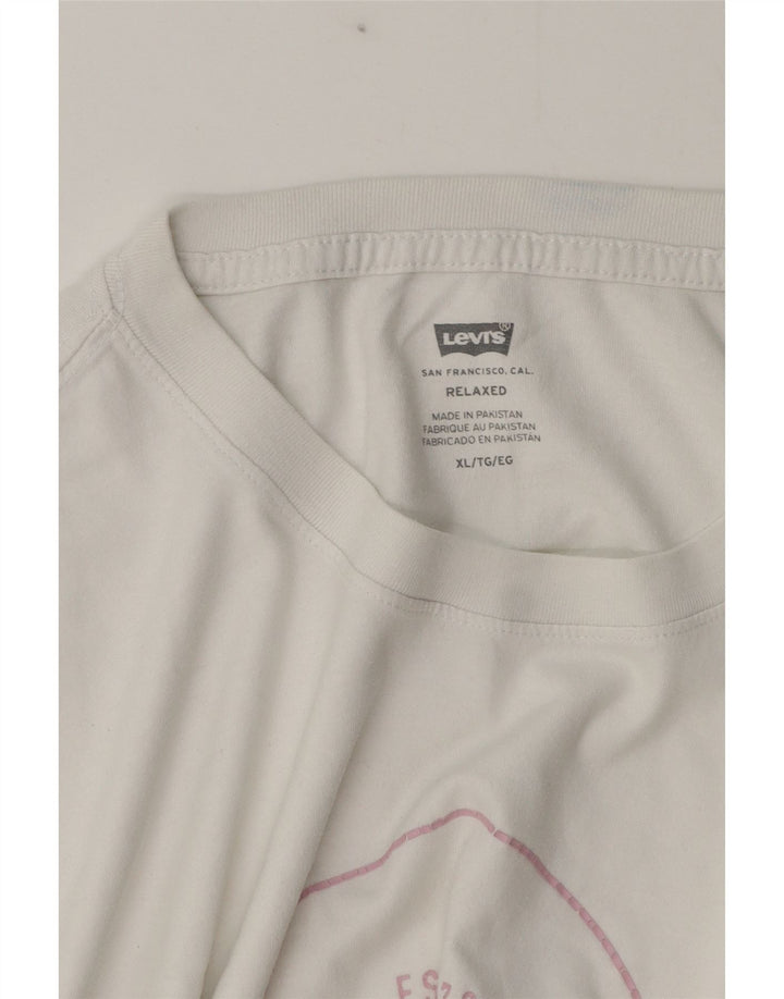 Levi's Mens Graphic T-Shirt Top XL White Cotton
