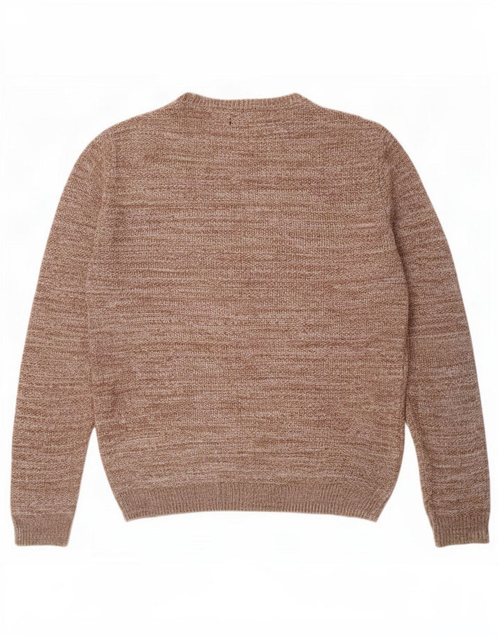 Zara Mens Crew Neck Jumper Sweater Large Beige