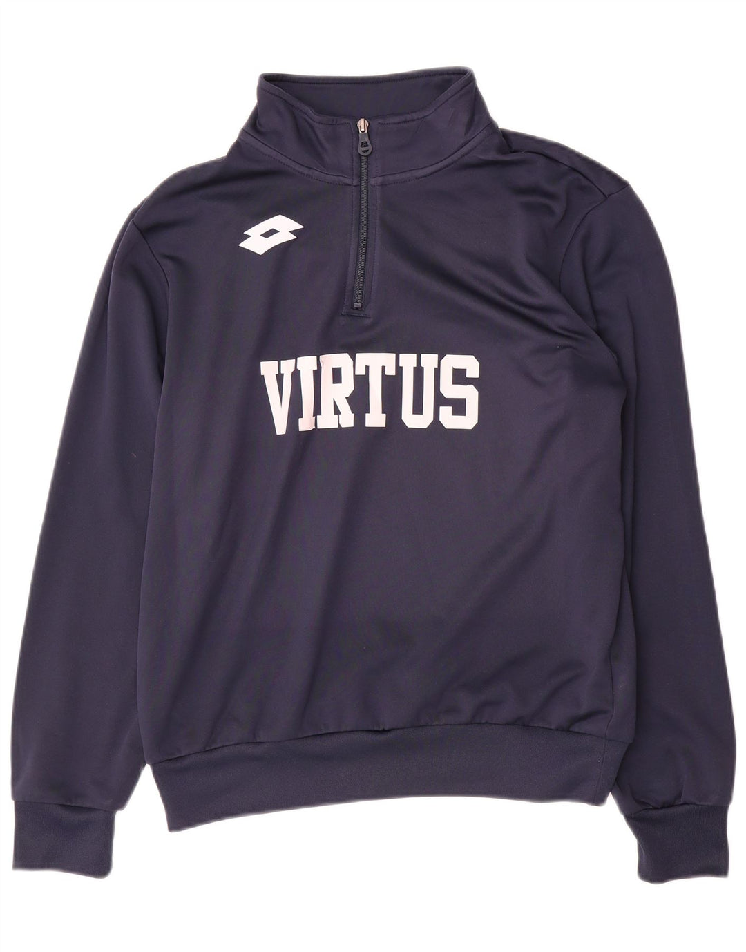 Lotto Mens Graphic Zip Neck Sweatshirt Jumper Medium Navy Blue Polyester