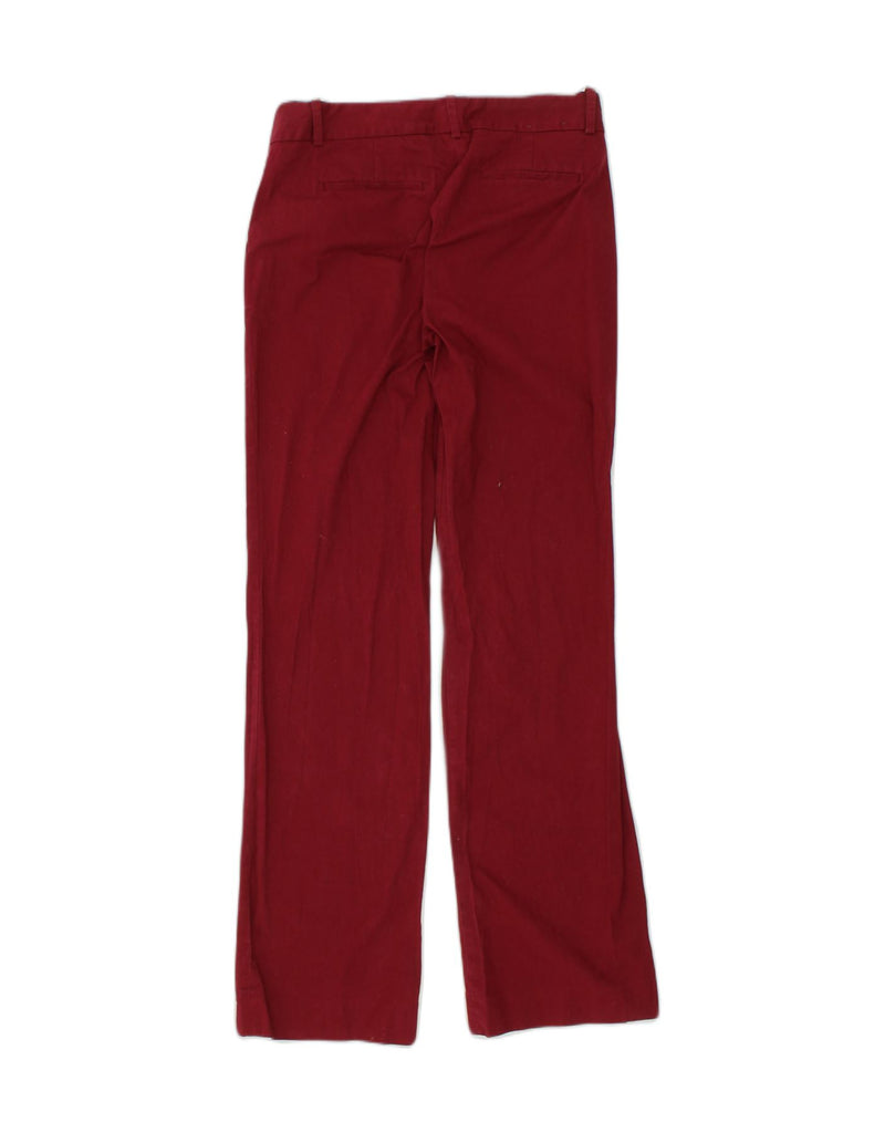 J. CREW Womens Straight Casual Trousers US 4 Small W30 L32 Burgundy Cotton | Vintage J. Crew | Thrift | Second-Hand J. Crew | Used Clothing | Messina Hembry 