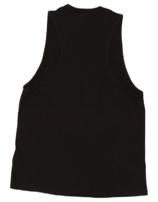 Adidas Womens Graphic Vest Top UK 10 Small  Black Cotton