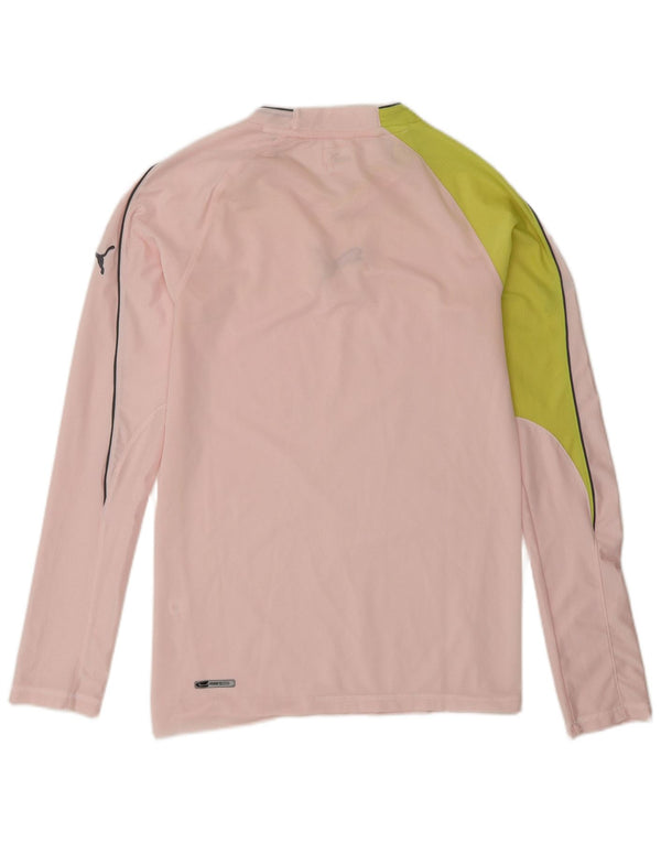 Puma Mens Top Long Sleeve Small Pink Colourblock