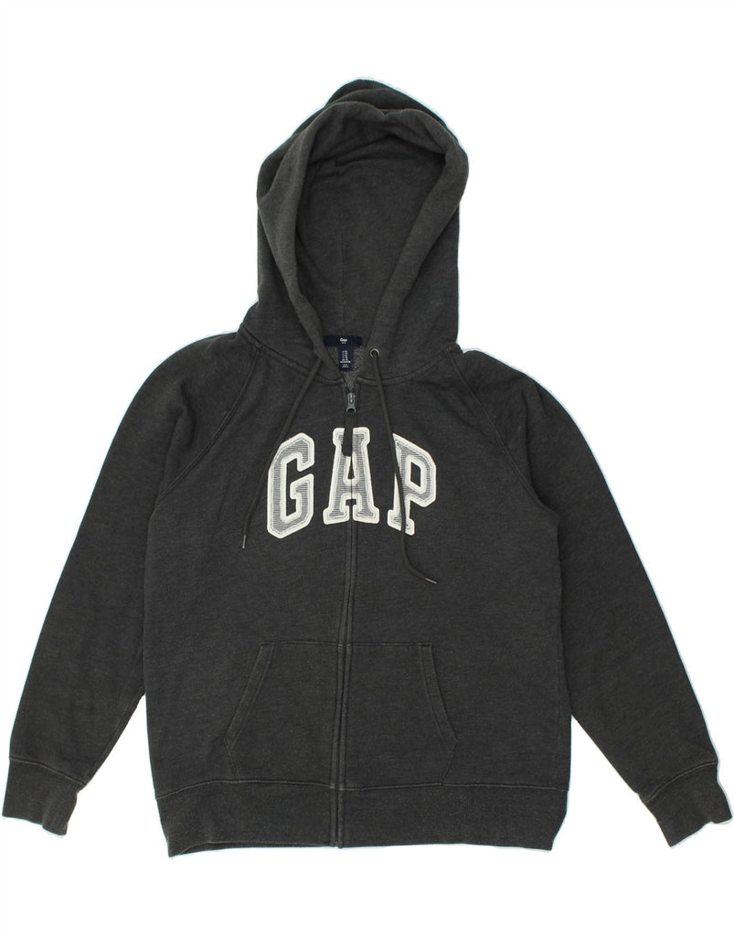 GAP Womens Graphic Zip Hoodie Sweater UK 18 XL Black Cotton | Vintage Gap | Thrift | Second-Hand Gap | Used Clothing | Messina Hembry 