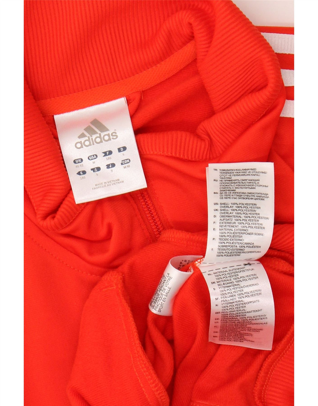 ADIDAS Mens Tracksuit Top Jacket UK 40/42 Medium Orange Colourblock
