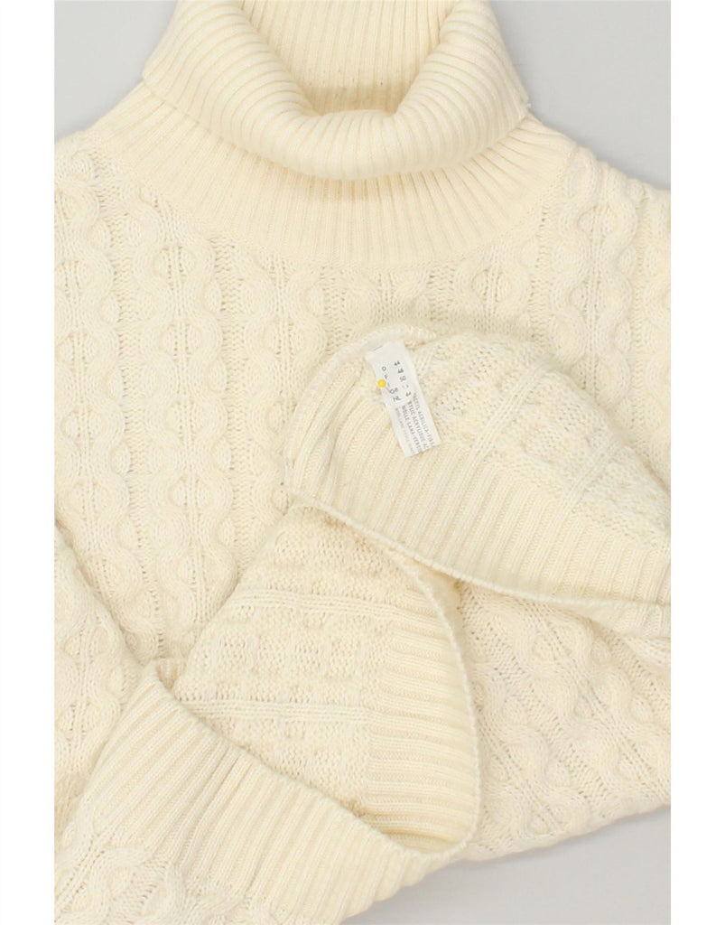 VINTAGE Womens Roll Neck Jumper Sweater EU 50 3XL Off White Acrylic Vintage Vintage and Second-Hand Vintage from Messina Hembry 