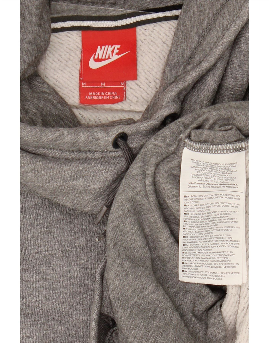 NIKE Womens Hoodie Jumper UK 14 Medium Grey Cotton Vintage Nike and Second-Hand Nike from Messina Hembry 