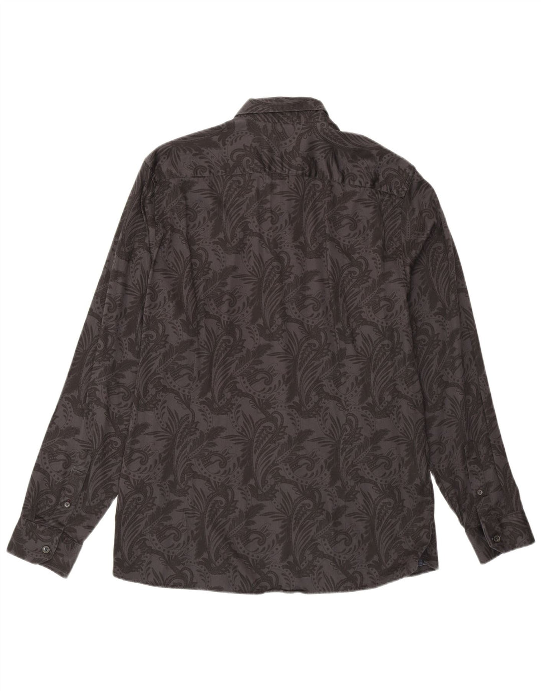 TED BAKER Mens Shirt Size 5 Large Grey Paisley Cotton