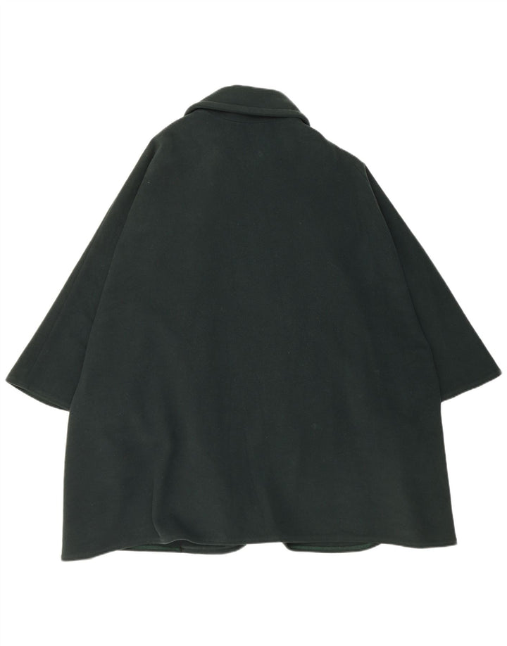 Vintage Womens Double Breasted Poncho Coat One Size Green
