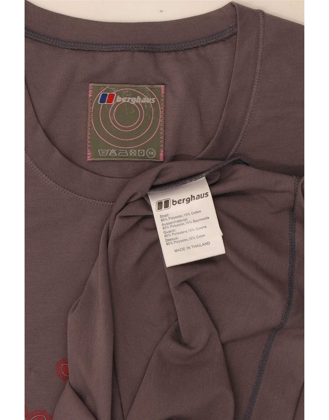 Berghaus Womens Graphic T-Shirt Top UK 14 Medium Grey Polyester