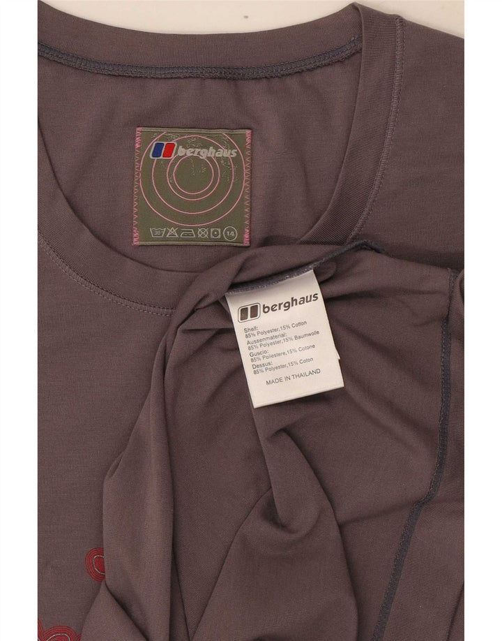 Berghaus Womens Graphic T-Shirt Top UK 14 Medium Grey Polyester