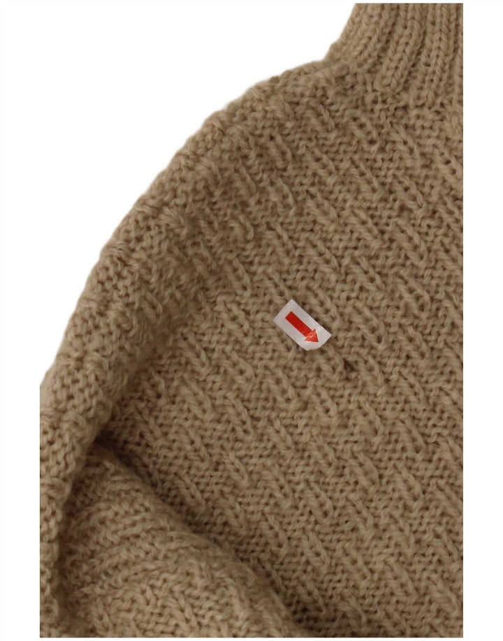 VINTAGE Mens Crew Neck Jumper Sweater XL Beige