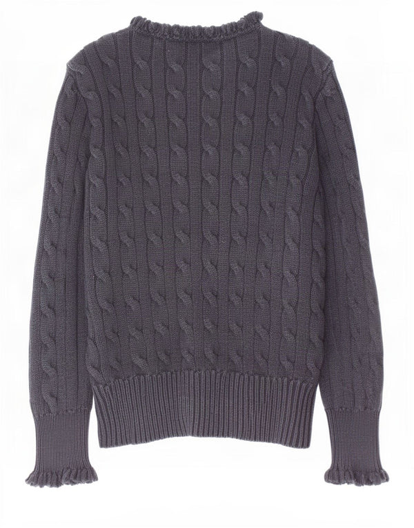 Ralph Lauren Girls Cardigan Sweater 8-9 Years Medium Black Cotton