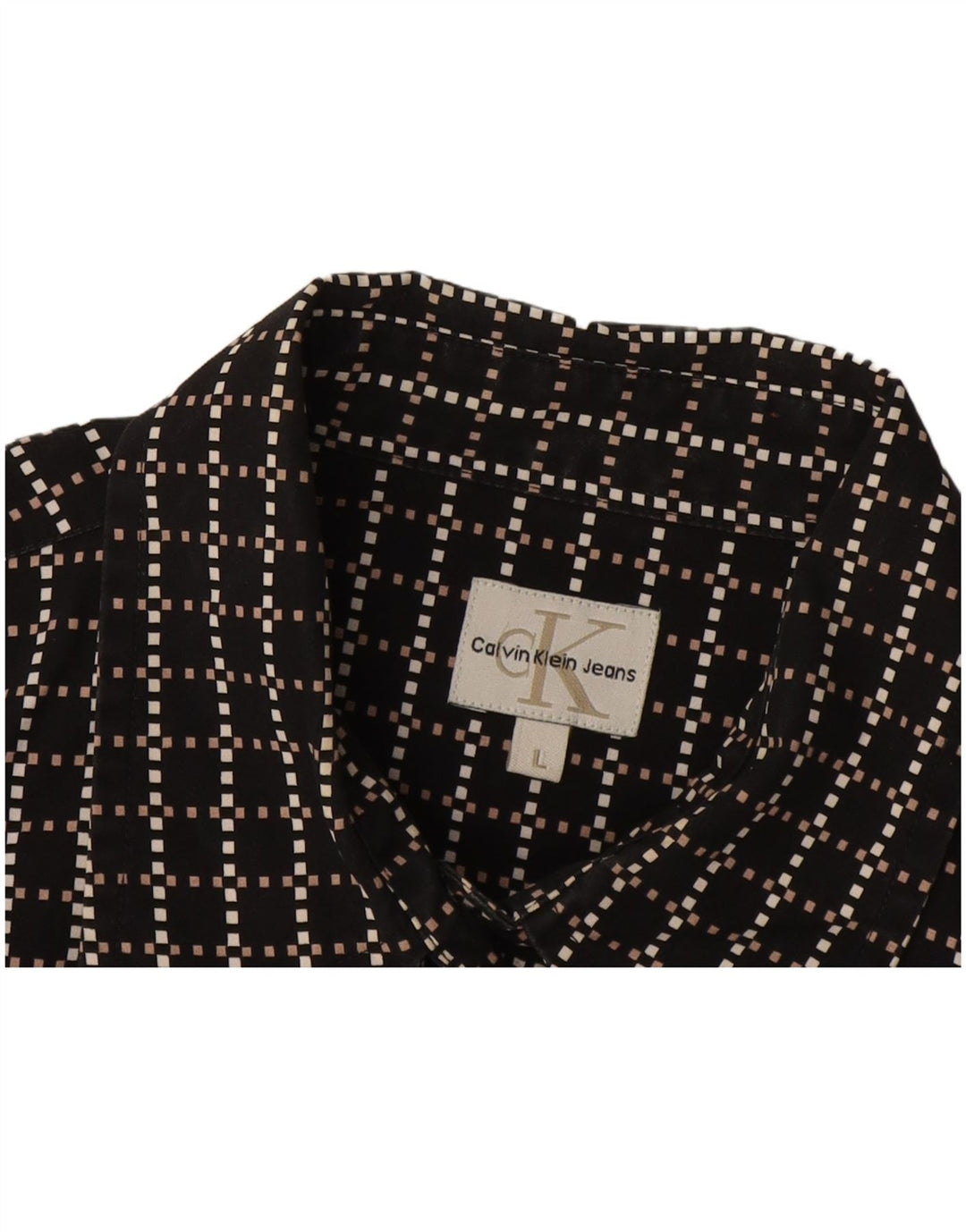 Calvin Klein Jeans Mens Shirt Large Black Geometric