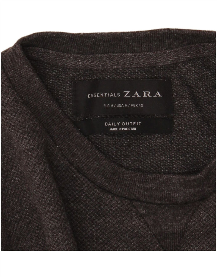 Zara Mens Sweatshirt Jumper Medium Grey
