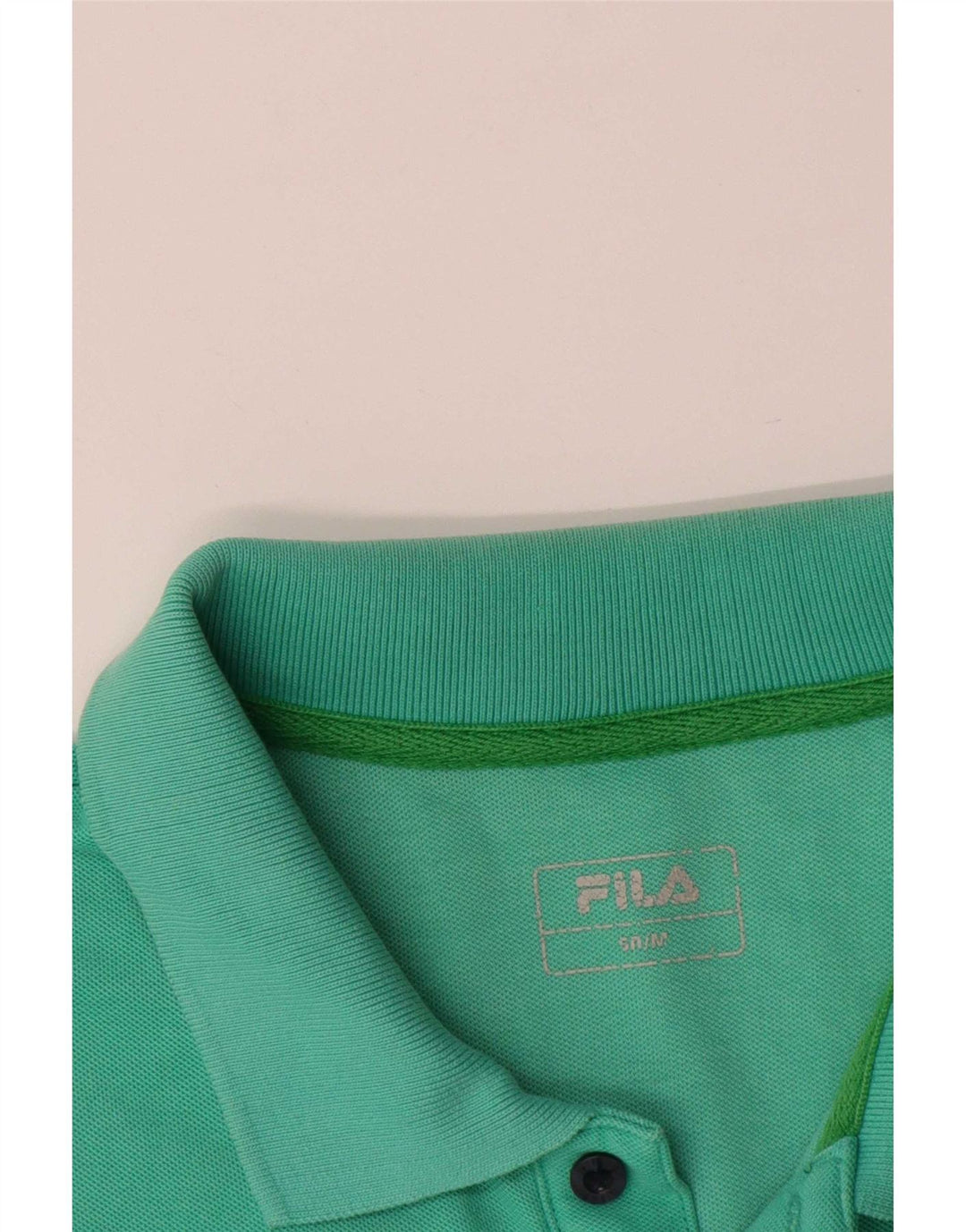 Fila Mens Polo Shirt Medium Green Cotton
