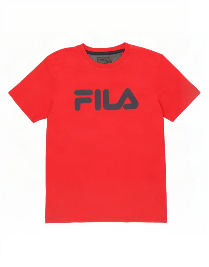 Fila Mens Graphic T-Shirt Top Medium Red Cotton