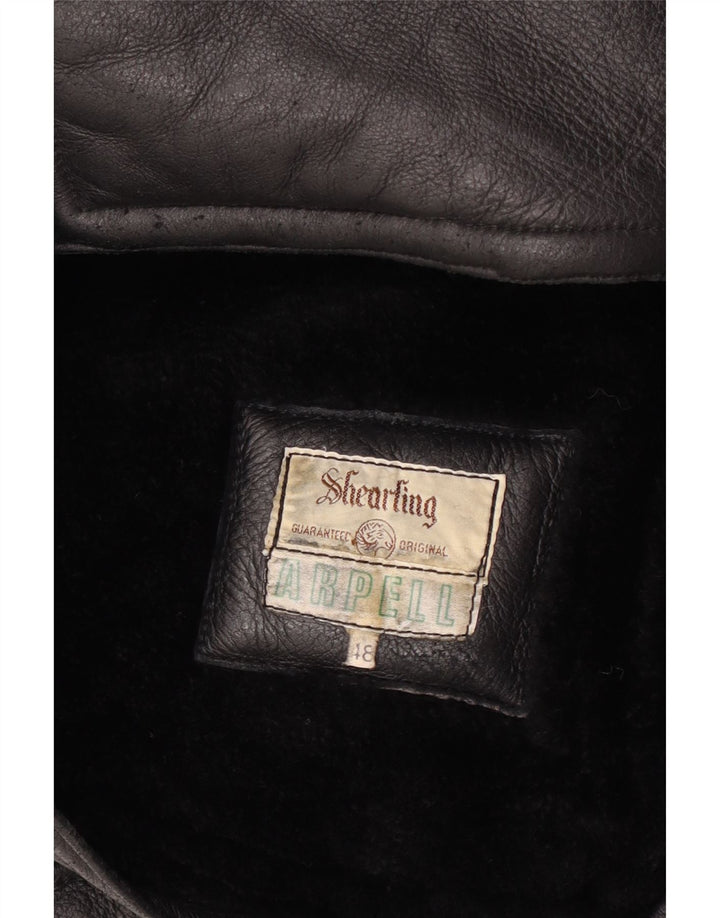 Vintage Mens Shearling Jacket IT 48 Medium Black