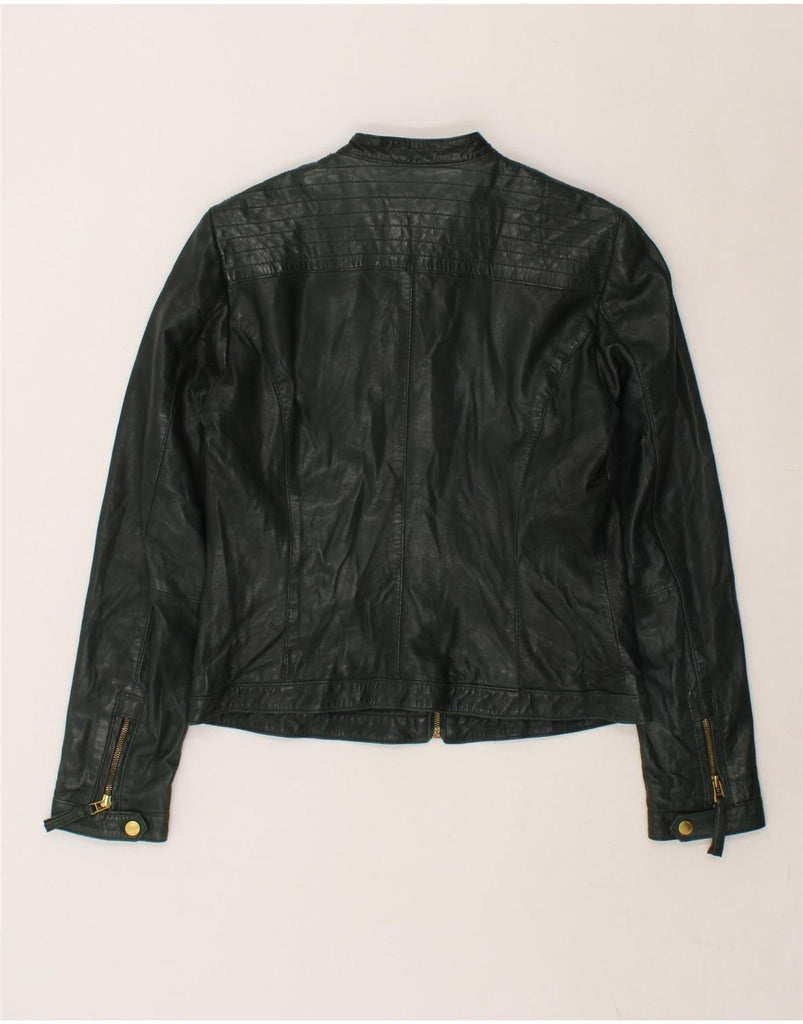 MASSIMO DUTTI Womens Leather Jacket EU 38 Medium Green Leather Vintage Massimo Dutti and Second-Hand Massimo Dutti from Messina Hembry 