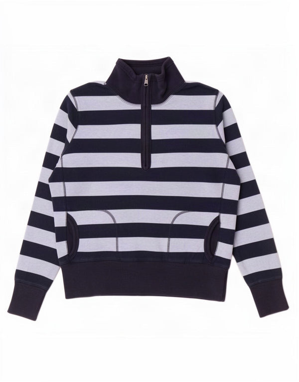 Marks & Spencer Womens Sweatshirt Jumper UK 14 Large Navy Blue Striped