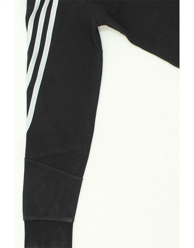 ADIDAS Boys Zip Hoodie Sweater 13-14 Years Black Cotton | Vintage Adidas | Thrift | Second-Hand Adidas | Used Clothing | Messina Hembry 