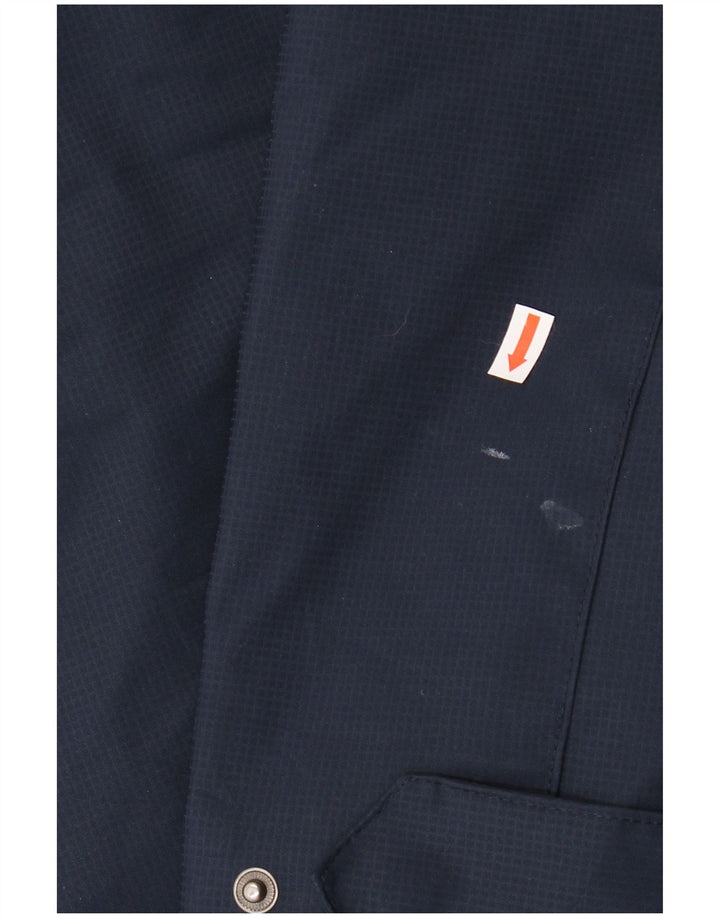 Izod Mens Windbreaker Jacket UK 40 Large Navy Blue Check Polyester