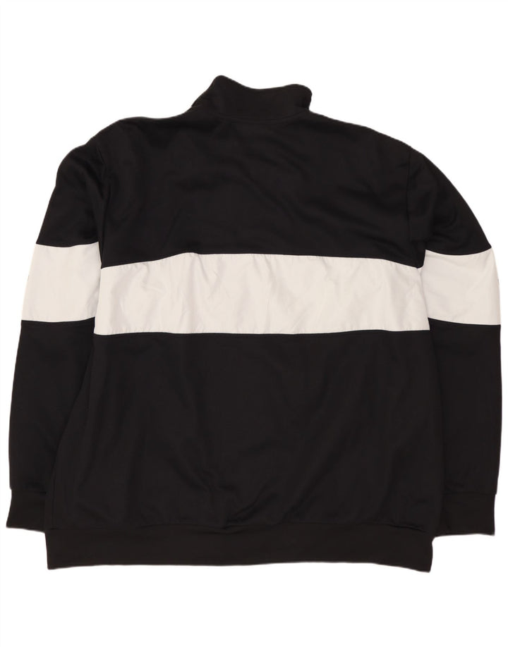 ADIDAS Mens Graphic Tracksuit Top Jacket 2XL Black Colourblock Polyester