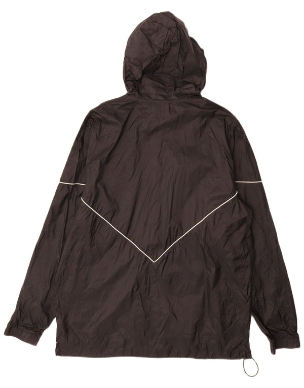 Adidas Mens Hooded Rain Jacket UK 40 Large Black Nylon