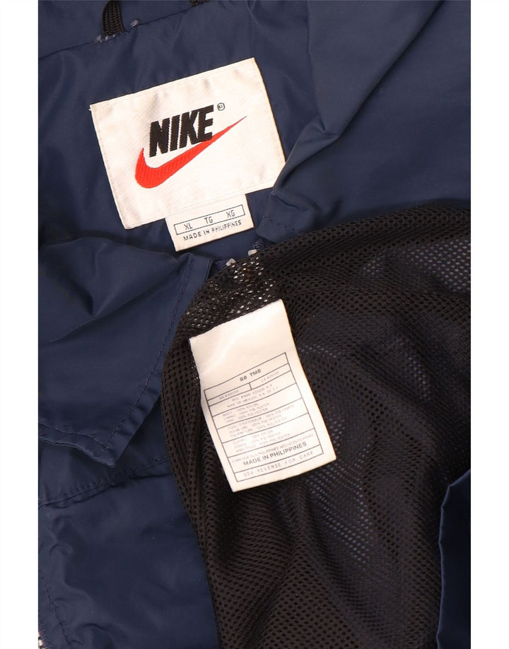 Nike Mens Rain Jacket UK 42 XL Navy Blue Striped Nylon