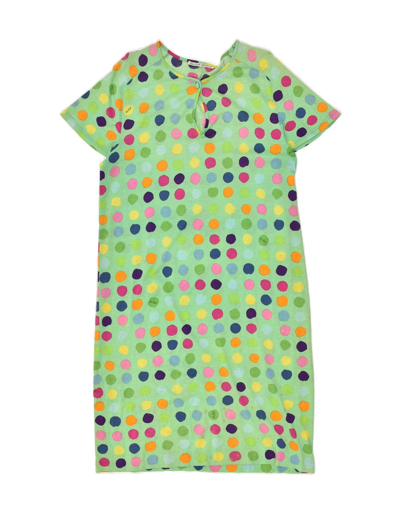 KEN SCOTT Womens Short Sleeves T-Shirt Dress IT 46 Large Green Spotted | Vintage KEN SCOTT | Thrift | Second-Hand KEN SCOTT | Used Clothing | Messina Hembry 