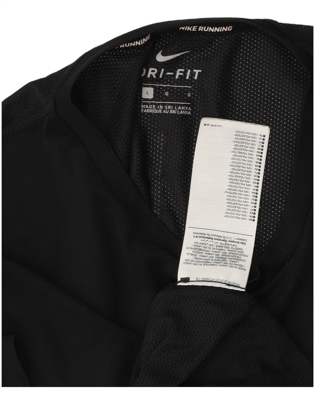 Nike Mens Dri Fit T-Shirt Top Large Black Polyester