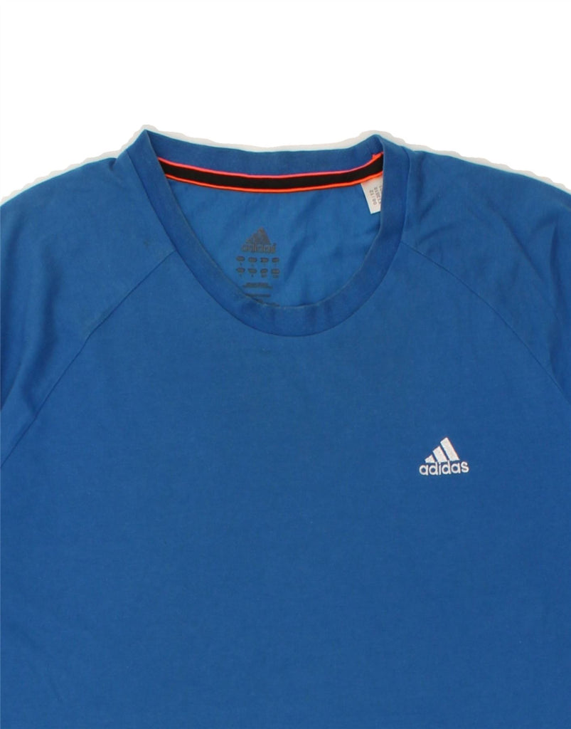 ADIDAS Mens T-Shirt Top Large Blue Cotton | Vintage Adidas | Thrift | Second-Hand Adidas | Used Clothing | Messina Hembry 