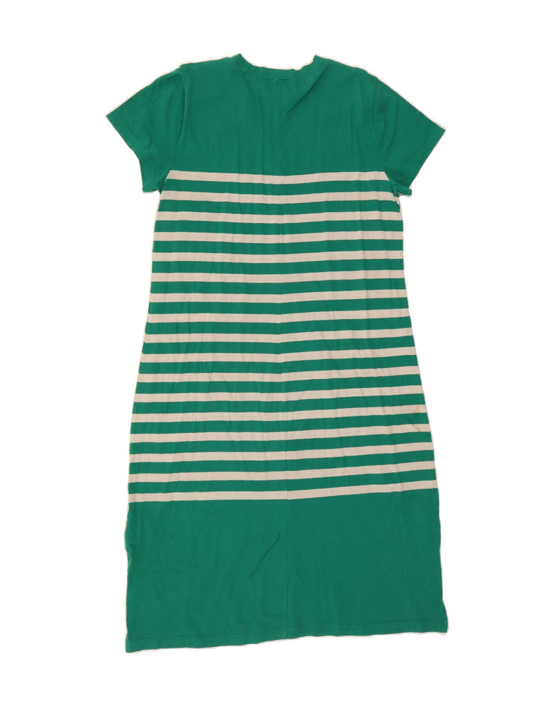 J. CREW Womens T-Shirt Dress UK 18 XL Green Striped Cotton Vintage J. Crew and Second-Hand J. Crew from Messina Hembry 