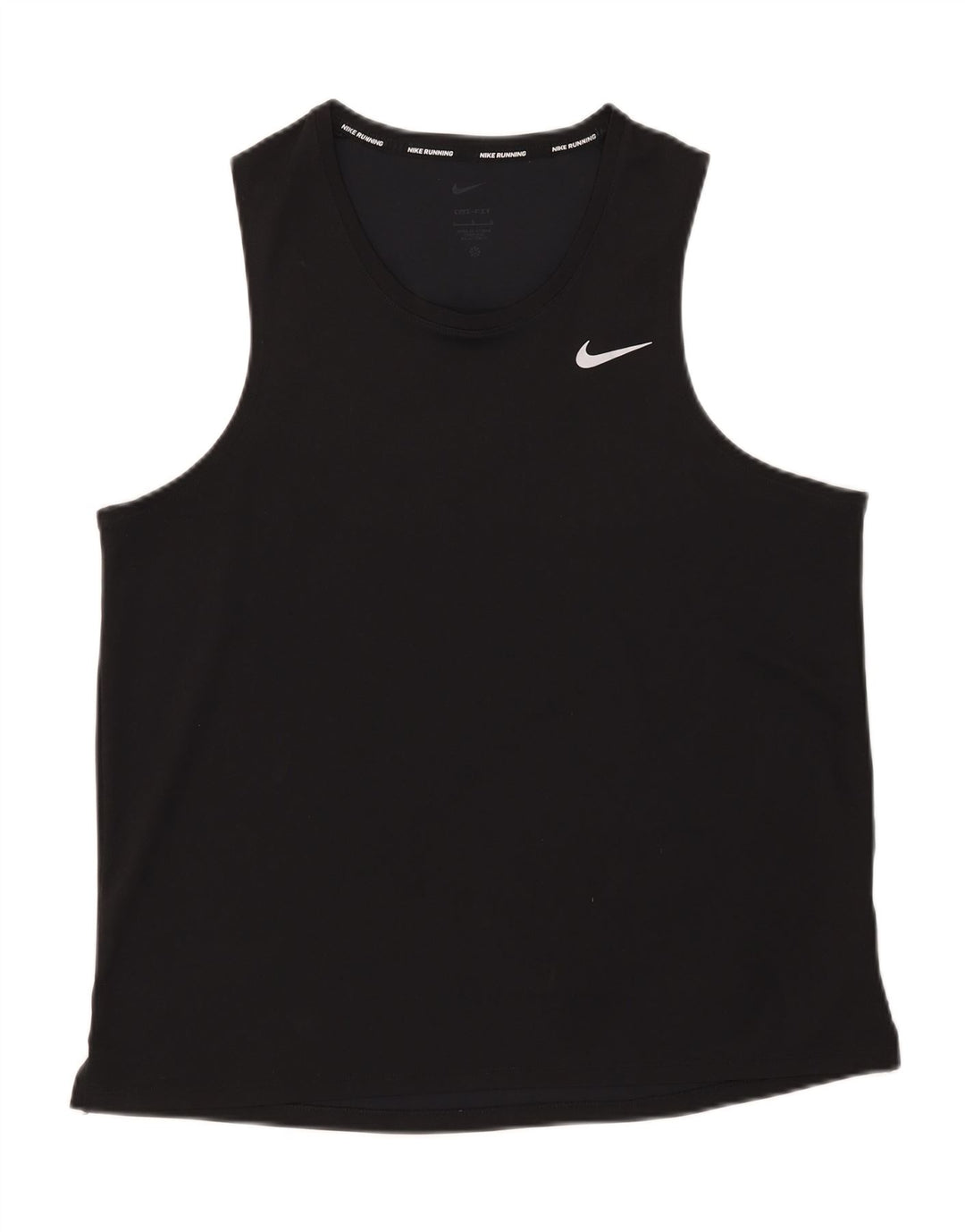 Nike Womens Dri Fit Vest Top UK 16 Large Black Polyester