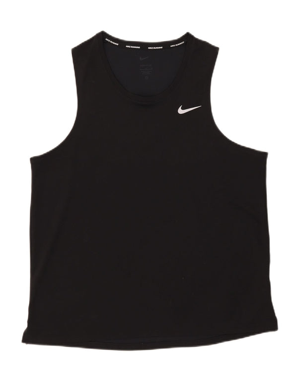 Nike Womens Dri Fit Vest Top UK 16 Large Black Polyester