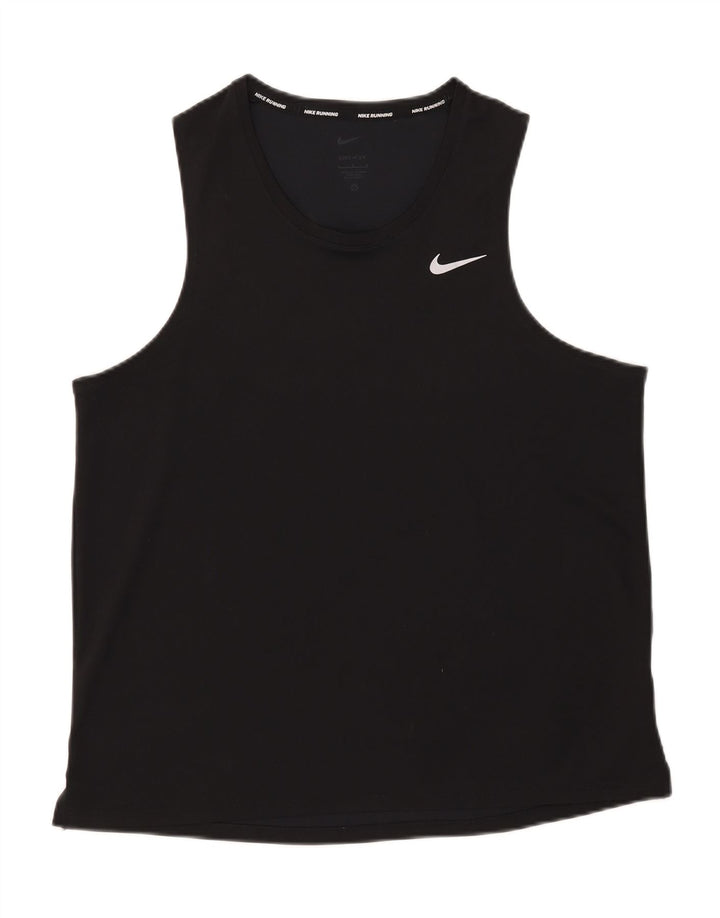 Nike Womens Dri Fit Vest Top UK 16 Large Black Polyester