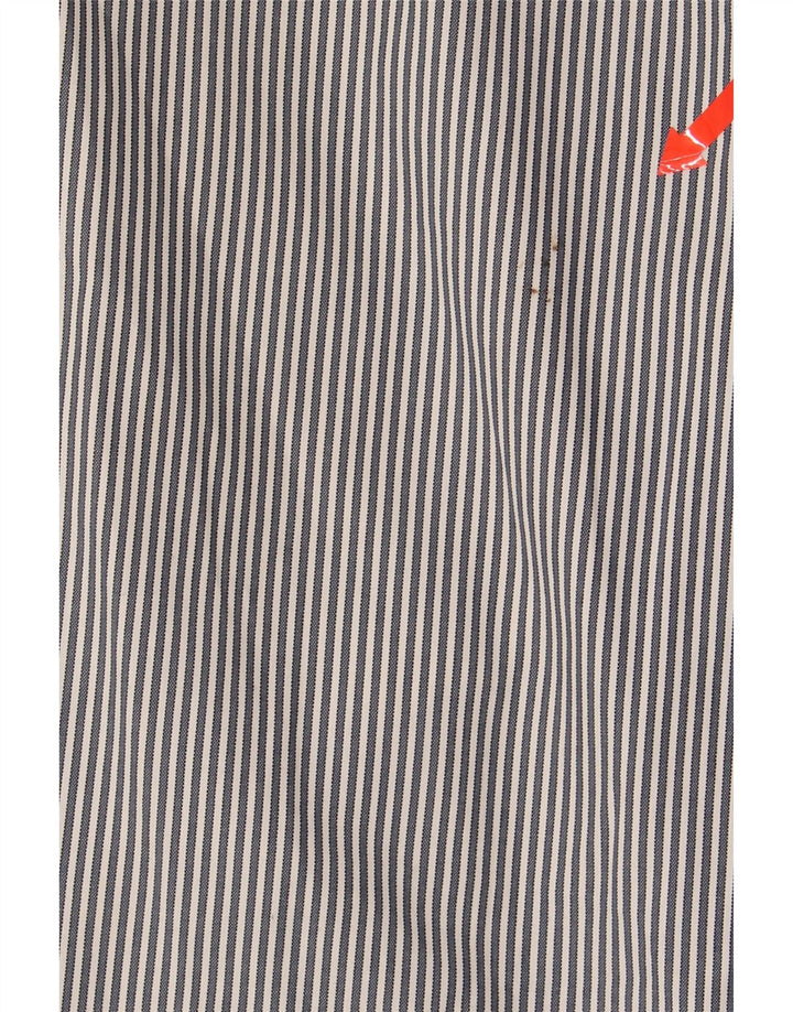 TIMBERLAND Mens Slim Fit Shirt Large Grey Pinstripe Cotton