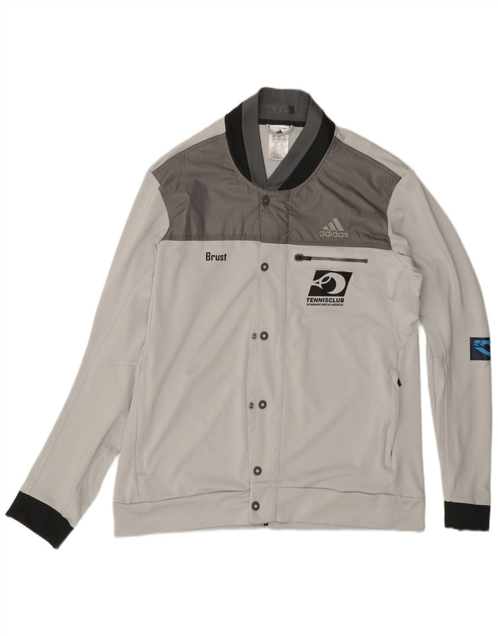 Adidas Mens Climacool Graphic Tracksuit Top Jacket Large Grey Colourblock