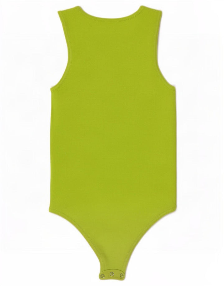 Zara Womens Sleeveless Bodysuit UK 12 Medium Green Viscose