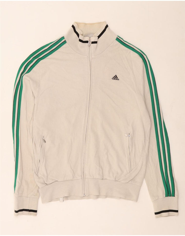 Adidas Mens Tracksuit Top Jacket UK 42/44 Large White Cotton