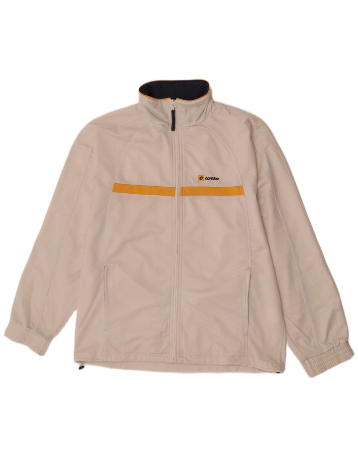 Lotto Mens Tracksuit Top Jacket XL Off White Colourblock Polyester