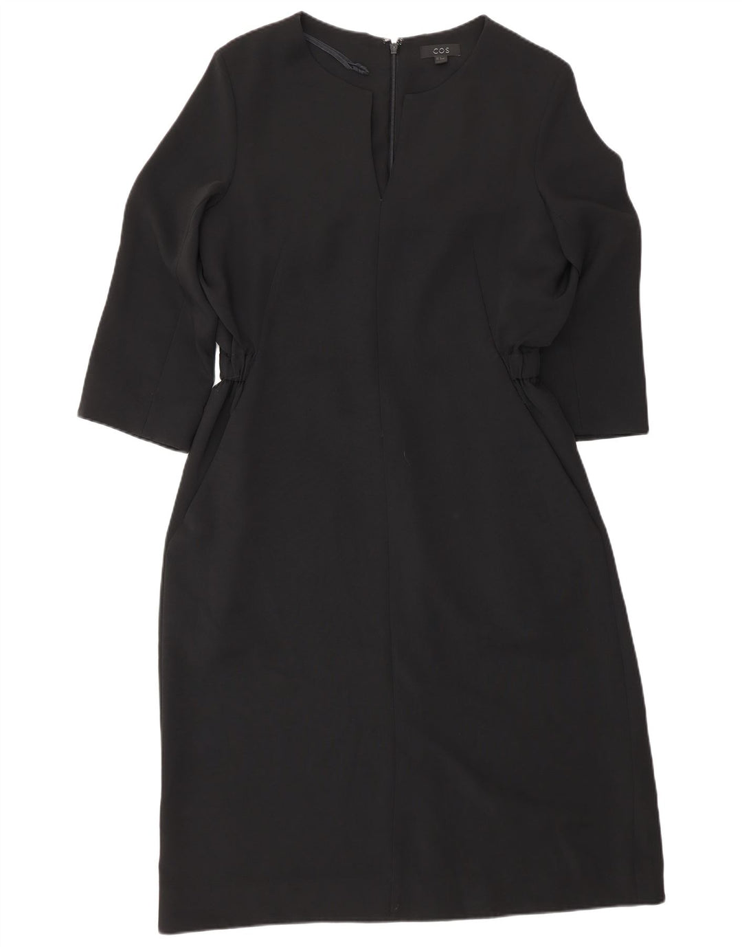 Cos Womens 3/4 Sleeve Sheath Dress EU 38 Medium Black Polyester