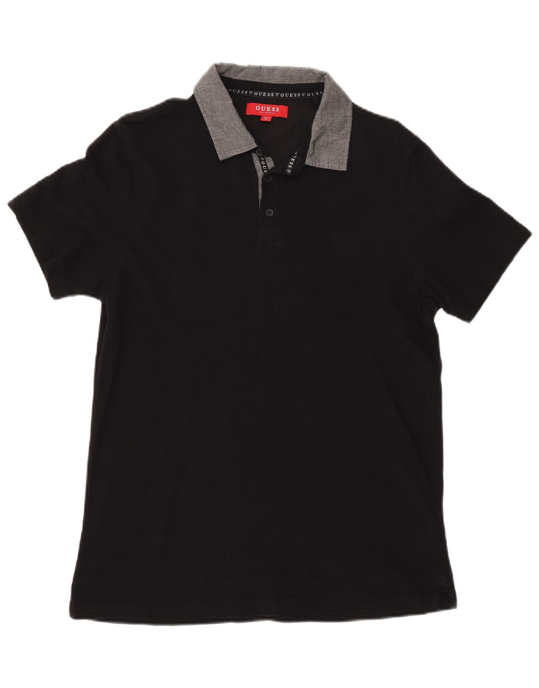 GUESS Mens Rugby Polo Shirt Medium Black