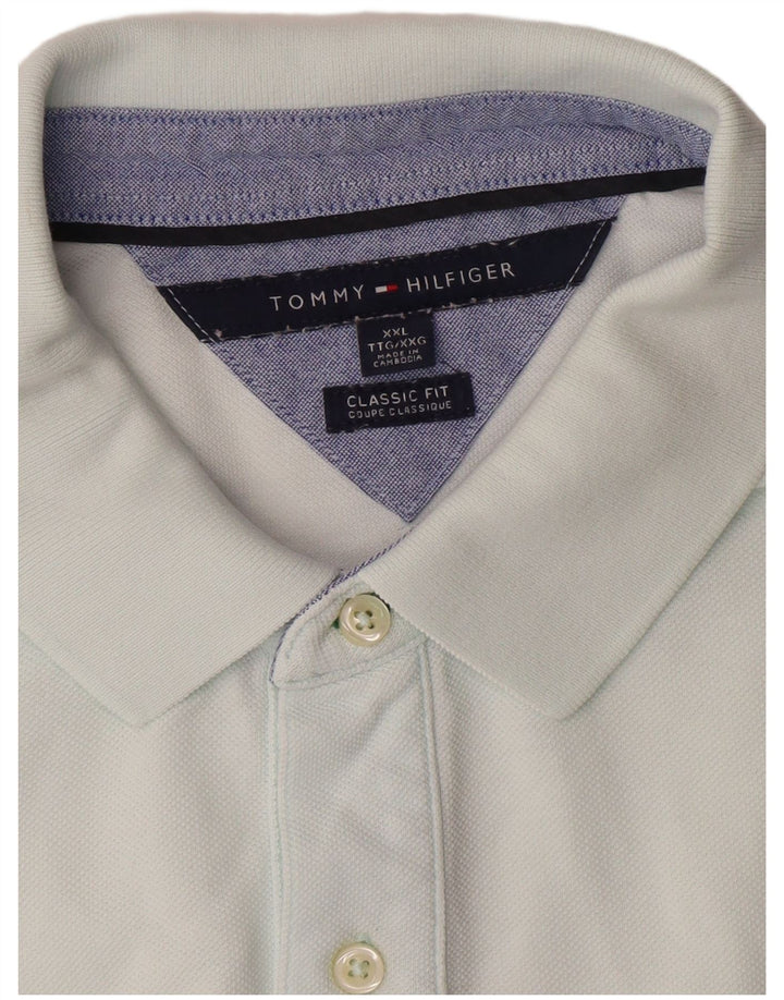 TOMMY HILFIGER Mens Classic Fit Polo Shirt 2XL Blue