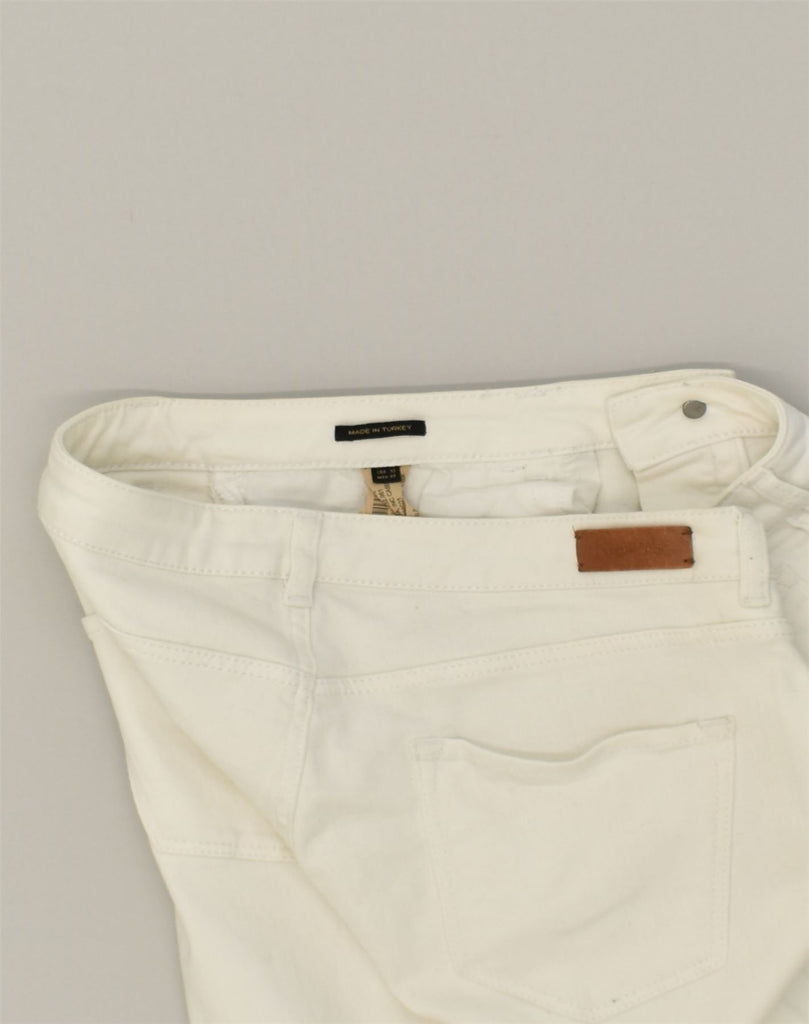 MASSIMO DUTTI Womens Straight Jeans EU 42 Large W32 L26 White Cotton | Vintage Massimo Dutti | Thrift | Second-Hand Massimo Dutti | Used Clothing | Messina Hembry 