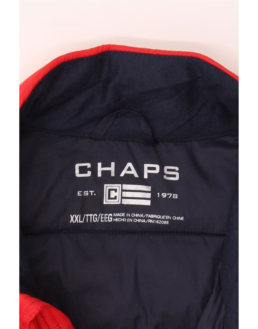 CHAPS Mens Padded Gilet UK 44 2XL Red Nylon Vintage Chaps and Second-Hand Chaps from Messina Hembry 