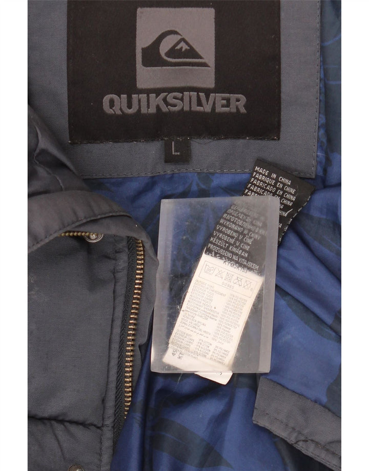 Quiksilver Mens Padded Jacket UK 40 Large Navy Blue Cotton