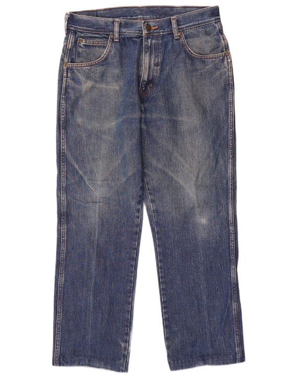 Wrangler Mens Regular Fit Straight Jeans W32 L27 Blue Cotton