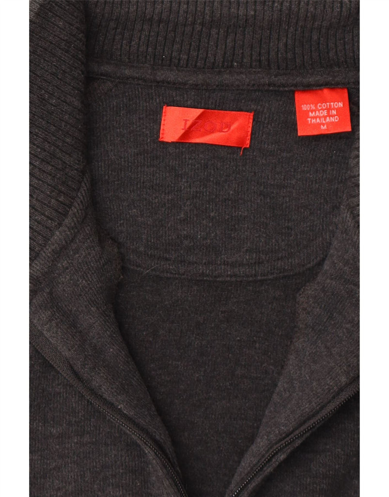IZOD Mens Zip Neck Jumper Sweater Medium Grey Cotton Vintage Izod and Second-Hand Izod from Messina Hembry 
