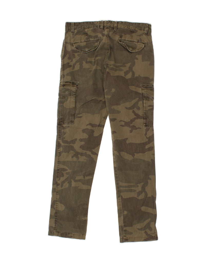 OVS Mens Slim Cargo Trousers IT 46 Small W29 L32 Khaki Camouflage Cotton | Vintage OVS | Thrift | Second-Hand OVS | Used Clothing | Messina Hembry 